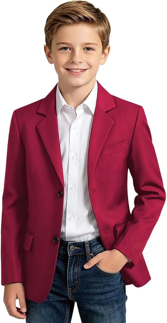 Boys Blazer Toddler Slim Fit Formal Suit Jacket Kids School Coat