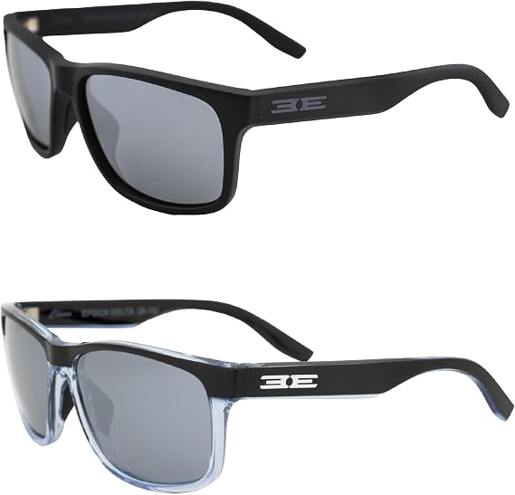 Epoch Eyewear Delta Golf Sport Riding Sunglasses 2 Pair Black Frame w/Smoke Polarized Lens & Blue/Black Frame w/Smoke Lens