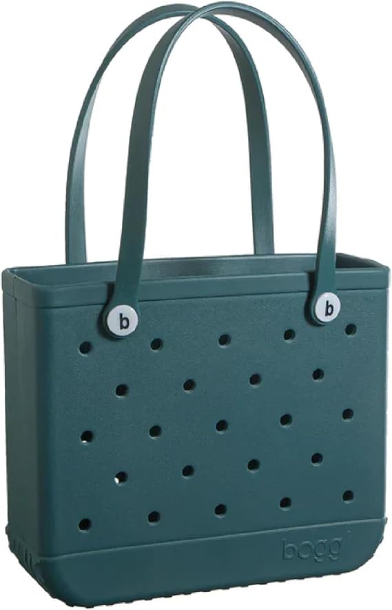 BOGG BAG - Medium Tote Bag - Hangs over Teal - 15" L x 5" W x 12.5" H - Lightweight, Washable, Durable - Multi-Purpose EVA - Beach, Pool, Boat, Work, Sport, White Button Hook on Teal , S, tote bag