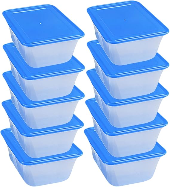 Food Storage Containers with Lids(45.6 Ounce,10 Pack) - Plastic Containers with Lids Storage, Rectangular Meal Prep Plastic Containers Freezer Containers,Kitchen Food Deli Containers