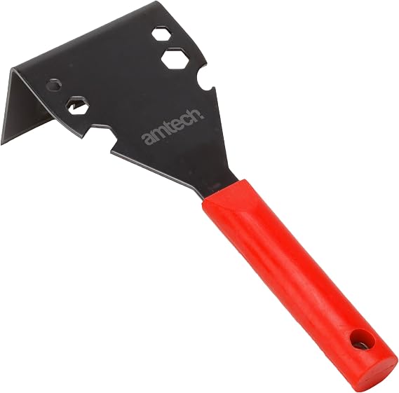 Amtech - Pry Bar, Nail Puller and Tile Remover Tool in One for Home DIY, Laminate Flooring Tool for Removing Skirting Boards and More, Heavy Duty, Non Marking, Ergonomic Handle