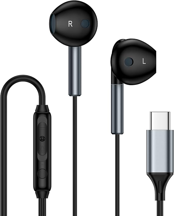 USB C Headphone for Samsung Galaxy Z Flip 7 Z Fold 7 A17 S25 Edge Ultra S24 S23 S22 S21 S20 A36 A16 A15 A14 A13 A53,Wired Earbuds with Mic Volume Control in Ear Earphones for iPhone 16 15,Pixel 9 8