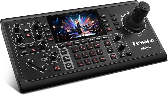 FoMaKo PTZ Controller PoE Support NDI 5.5" LCD Preview 4D Joystick PTZ
