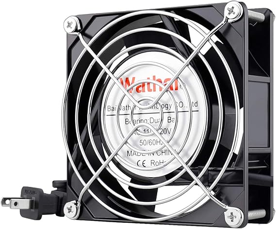 Wathai AC Muffin Axial Fan 110V 120V 92mm 90mm x 25mm Dual Ball Metal
