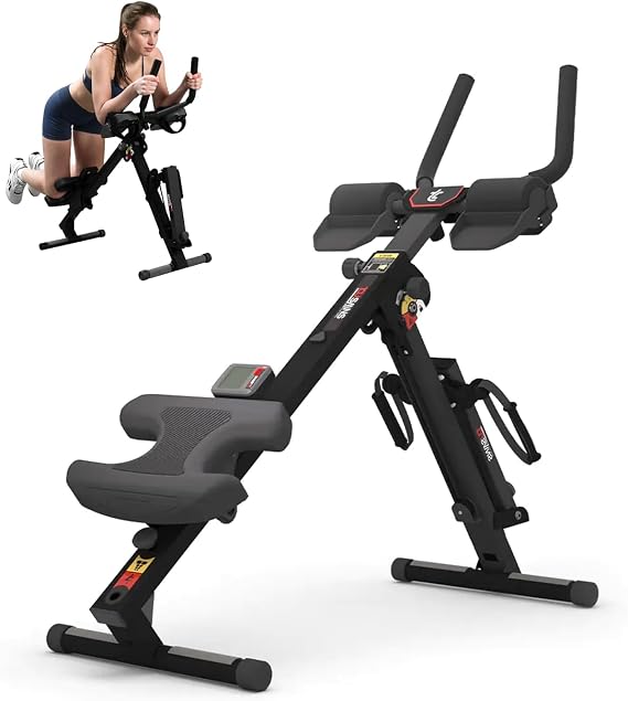 TOUSAINS 3 in 1 Ab Machine, Foldable Rowing Machine & Cable System