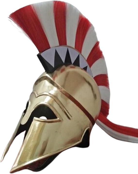 Medieval Greek Corinthian Helmet Steel Spartan Plume Helmet German Knight combat Warrior LARP helmet Crusader Roleplay Cosplay costume Halloween