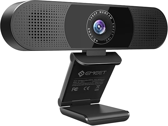 EMEET C980 PRO 3-in-1 1080P Webcam with Microphone and Speaker, 60-98 FOV