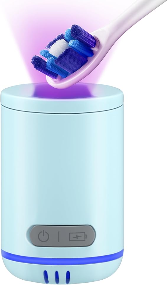 UV Toothbrush Covers Case and Holder with Light,Toothbrush Covers with Holder, Rechargeable Portable Toothbrush Cleaner Case