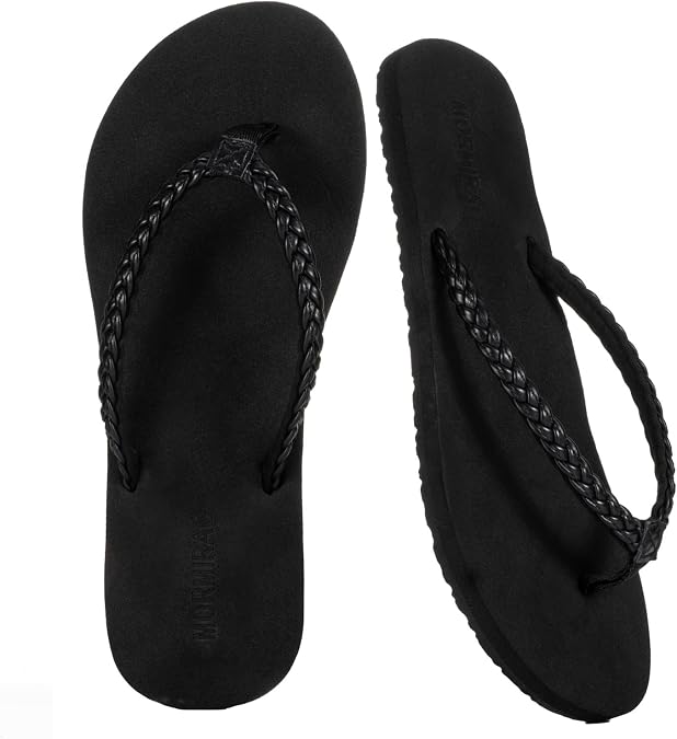 Womens Slim Braided Flip Flops Beach Thong Sandals