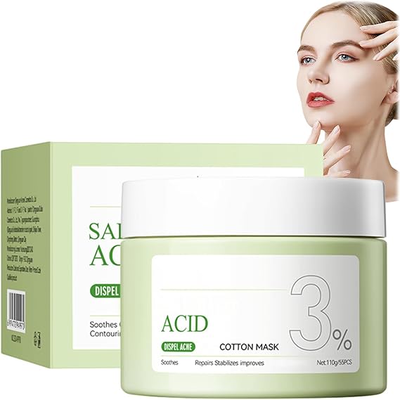 Zits-Fighting Exfoliating Face Pads - Toner & Cleansing Wipes for Oily & Zits-Prone Skin - Improve Blackheads, Enhance Skincare, Facial Cleansing & Zits Management - 55 Pack (110g)