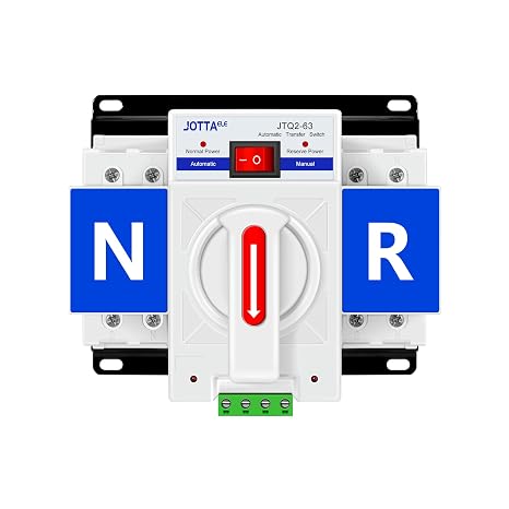 JOTTAELE Automatic Transfer Switch,2P 63A 110V 50/60Hz,Single Phase ATS for Emergency Generator Backup
