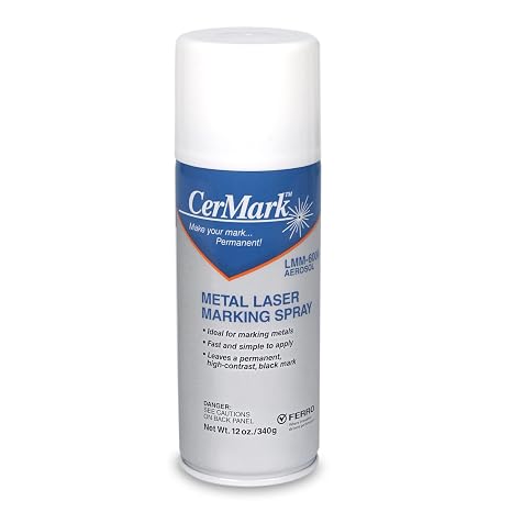 CerMark LMM6000 12oz Metal Marking Spray for Hard Uncoated Metals. Bonding Adhesive Each (12oz) (1)