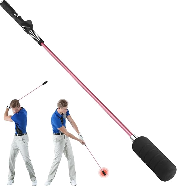 Golf Swing Trainer - Grip & Tempo Trainer with Click Stick | Click Feedback, Warm Up Training Aid, Speed Trainer, Rhythm & Wrist Angle Correction, Portable, For Beginners to Pros