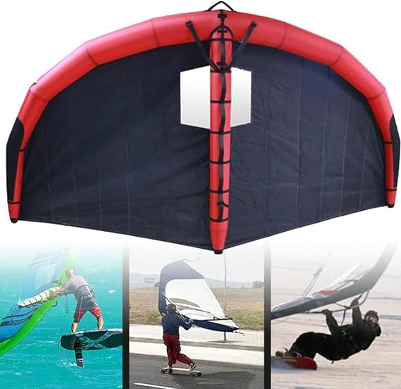 Inflatable Surfing Wing, Handheld Surf Sail Kitesurfing Wing Windsurfing Sail Surfing Foil Wing for Paddle Board Water Sports, with Window