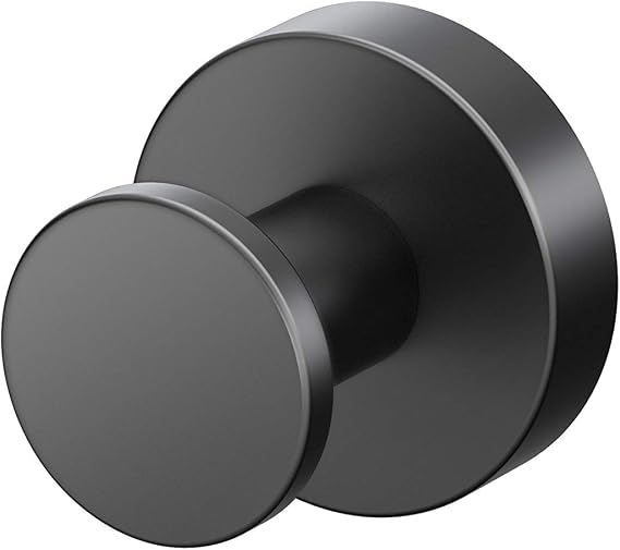 Gatco 4635MX Glam Single Robe Hook, Wall Mounted Hook for Bathroom Towels & Robes, 2 Inch, Matte Black