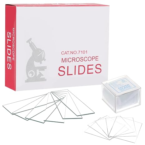 50 Pcs Pre-Cleaned Microscope Slides 100 Pcs 22x22mm Square Cover Glasses for Laboratory Biological Science Research