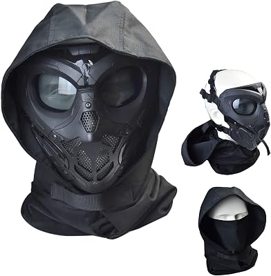 Jadedragon Tactical Full Face Mask With Eye Protection for Helmet - Paintball, Hockey & Cosplay
