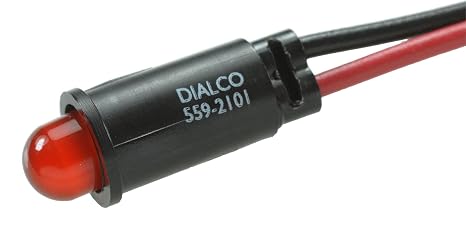 DIALIGHT 559-2101-003F 2.2V; LED Color:RED; Operating Voltage:2.2VDC; MOUNTING Hole Dia:6.35MM; Forward Current IF:10MA; Luminous Intensity:7MCD; IP/NEMA Rating:NOT Rated; Product Range:-; Bulb Size