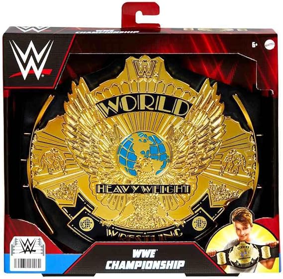 Mattel WWE Winged Eagle Championship Role Play Kids Title Belt, Authentic Styling with Adjustable Belt Ages 6 Years Old & Up, Youth, Black, HNY44