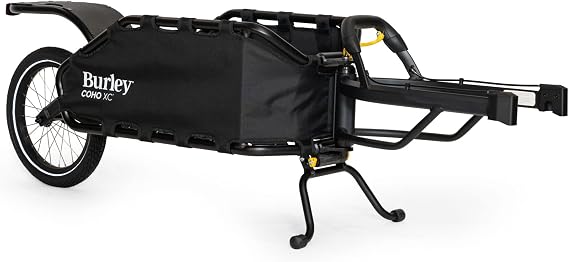 Burley COHO XC Single-Wheel Off-Road Cargo Bike Trailer with Coil-Spring Suspension & Quick-Release Hitch Connection