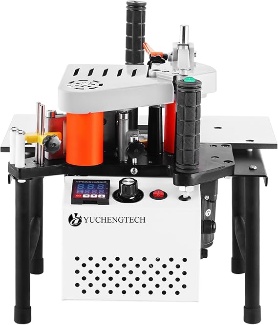 YUCHENGTECH Edge Bander Banding Machine Portable Edge Banding Machine Curve & Straight Sealing With Adjustable Speed Double-Side Gluing (110V, Adjustable speed)
