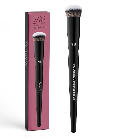 Bueart Design PRO Densely Contour Buffing Makeup Brush 78 with Ultra-Soft Synthetic Bristle Brush for Foundation, Contour, Blush
