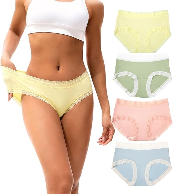 Women's Underwear Colorful Soft Comfort Hipster Panties 4Pack