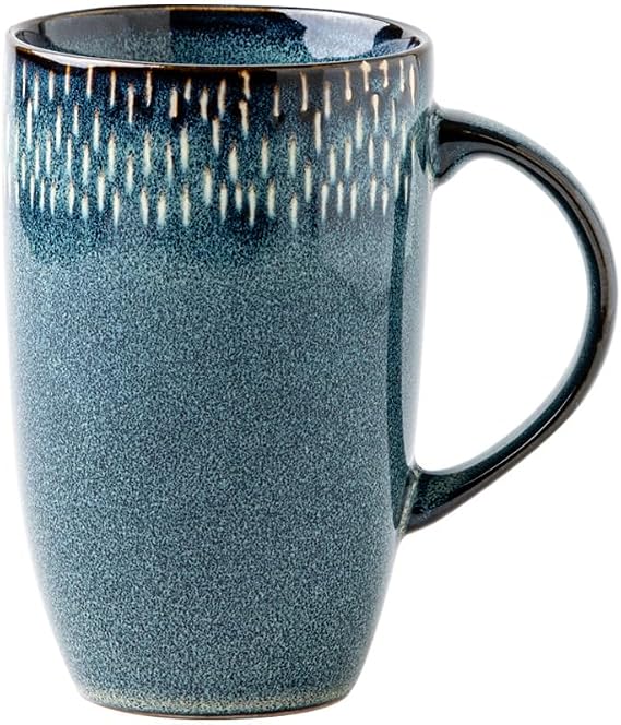 Large Capacity Ceramic Coffee Mug, 21 oz/600ml with Handle Extra Large Cappuccino, Tea, Latte or Hot Cocoa Mug for Office and Home Use (Blue2)