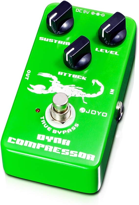 JOYO Dynamic Compressor Guitar Pedal, Transparent Tone with Low Noise, Sustain & Attack Control for Electric Guitar & Bass, True Bypass (JF-10)