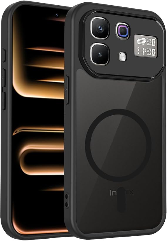 Case Compatible with Infinix Note 60 Pro, Compatible with MagSafe, Airbag Shockproof Protection Slim Frosted Translucent Cover-Black