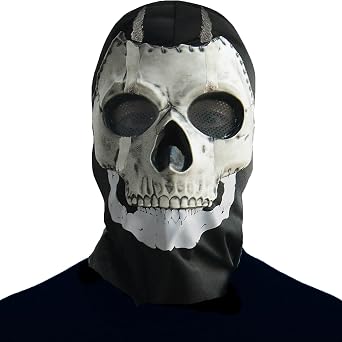 COD Ghost Skull Mask Balaclava Creepy Ghost Mask Ski Skeleton Scary Unisex Halloween Cool Masks For Costume Party Sport Style 1, Standard, Black