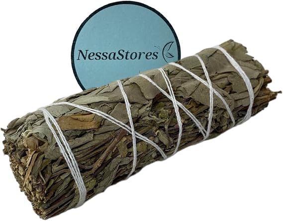 NESSASTORES - White Sage + Royal Sage 4 inch Smudge Stick Bundles for Cleansing and Meditation. #JC-079 (1 pc)