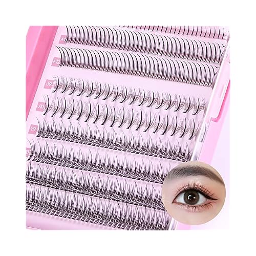 MLEN DIARY Individual Lashes 296 Clusters Lashes 4 Types Manga Lashes Individual Natural Look 9-13mm Eyelash Extension Kit for Make Up DIY