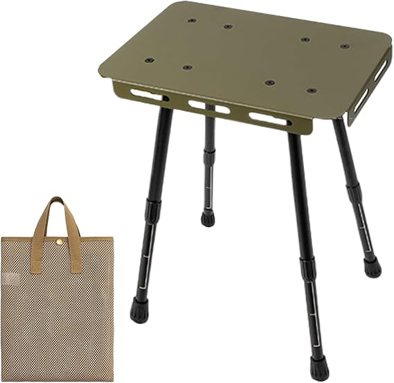 Folding Camping Table Anti-Slip Adjustable Height Heavy-Duty Desk