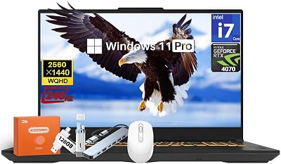 ASUS TUF F17 Gaming Laptop, Intel 10-Core i7-13620H 5.5GHz, NVIDIA GeForce RTX 4070 8GB, 17.3 WQHD 2.5K 240Hz IPS, 64 GB DDR5, 4 TB SSD, Wi-Fi 6E, RGB Backlit KB, Windows 11 Pro, wAccessories