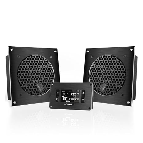 AC Infinity AIRPLATE T8, Quiet Cabinet Cooling Dual-Fan System 6"