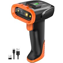 Tera Wireless Bluetooth Barcode Scanner: 2200mAh Lithium-Polymer Battery 1D 2D QR Bluetooth 2.4G Wireless Handheld Bar Code Reader 1.5m USB Cable Barcode Scanner for Retail Warehouse Library D5300