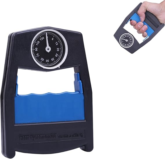 Hand Grip Dynamometer, Grip Strength Tester, Grip Strength Measurement Meter, Strength Training Grip Strengtheners, Wrist Exerciser Meter Forearm Strength Trainer for Home School (Blue)