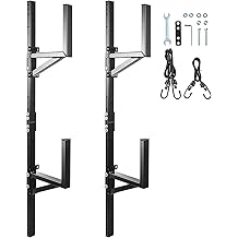 Colinktool Trailer Ladder Rack,Adjustable Trailer Ladder Rack Fit for Enclosed Trailer Exterior Side Wall - Carry 2 Ladders,Black