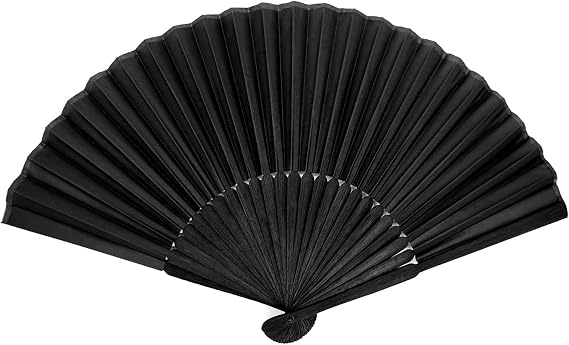 BlingKingdom Black Hand Fan for Women Foldable, Line Dancing Handheld Fan