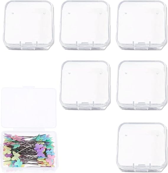 Small Square Clear Plastic Organizer Box,Beads Storage Containers Box,6pcs