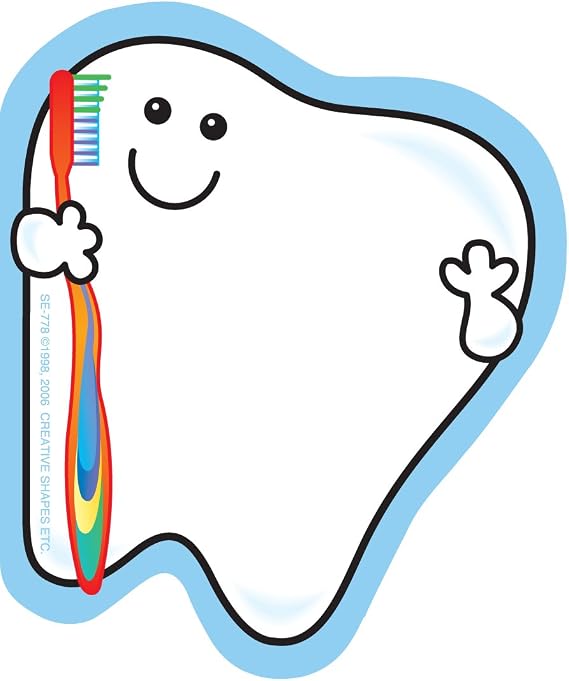 SHAPES ETC. Tooth Mini Notepad, 3 Inch Die-Cut Shape, 35 Sheets