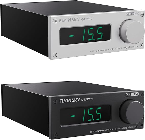 Q03 PRO HiFi Stereo Preamplifier 110V Remote Control Preamp (Black)