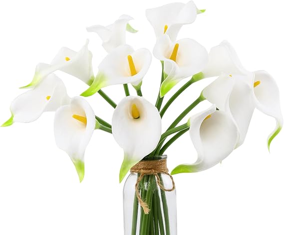 DuHouse 12Pcs Artificial Calla Lily Flower Real Touch Latex Flowers