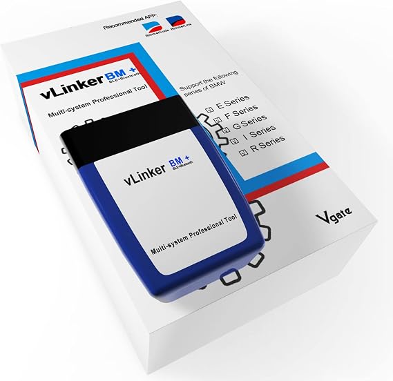 JUTA vLinker BM+ OBD2 Bluetooth Diagnostic Device OBDII Car Scanner for iOS Android and Windows - Made for BimmerCode
