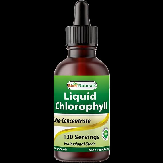 Best Naturals Liquid Chlorophyll Drops - 50 mg - 120 Servings Per Glass Bottle - 2 FL OZ (Pack of 2)