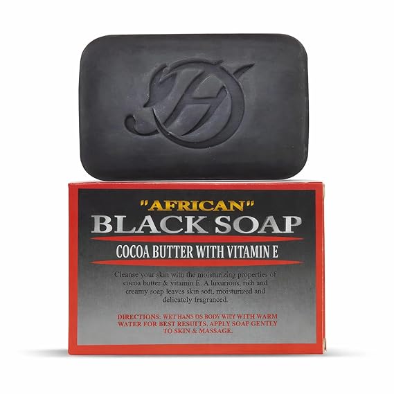 HERBOGANIC African Black with Cocoa Butter and Vitamin E Herbal Soap | Pack of 1 of 5oz soap Bar | Natural Soap Bar| Rejuvenating and Nourishing | Gentle for Men and Women
