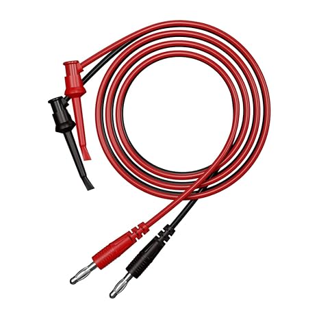 2pcs Banana Plug to Test Hook Clips Test Lead Cable Line Wire, 4mm Banana Plug for Multi-Meter, Electrical Test Jumper Wire 100cm/3.3ft Electrical Connector J.70057A