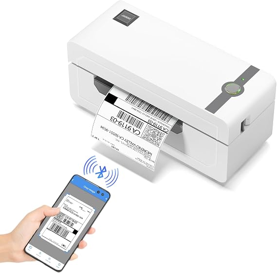 JADENS Bluetooth Label Printer DHL 4 x 6 Thermal Printer Ettikettendrucķer Bluetooth Labeling Device Label Printer for Zalando Amazon Shopify Barcode