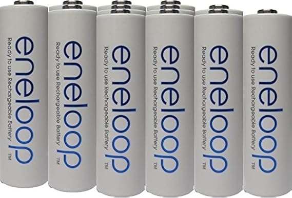 Eneloop Panasonic 4rd Generation 12 Pack AA NiMH Pre-Charged Rechargeable Batteries -Free Battery Holder- Rechargeable 2100 Times.